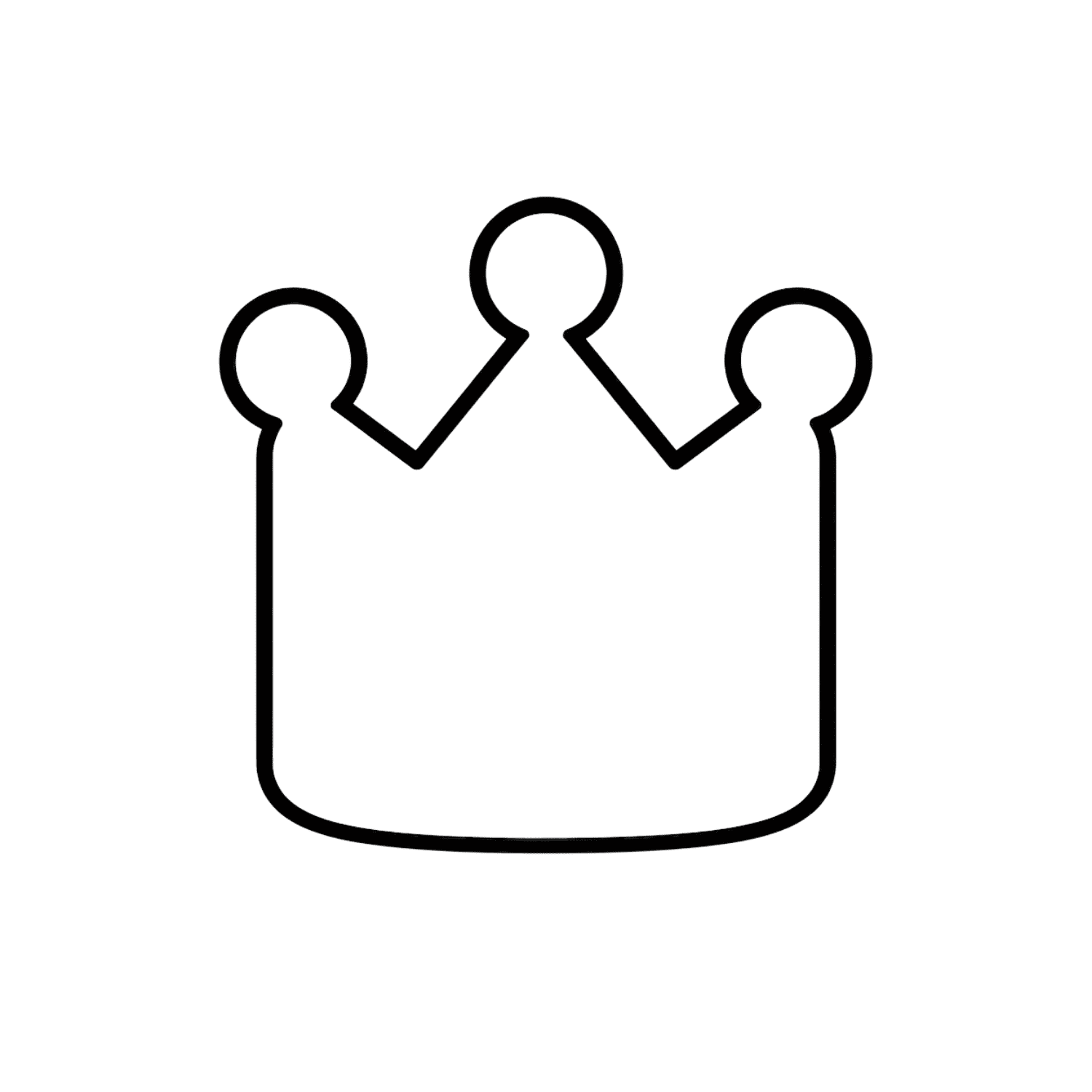 Outline of a simple crown icon on a transparent background.